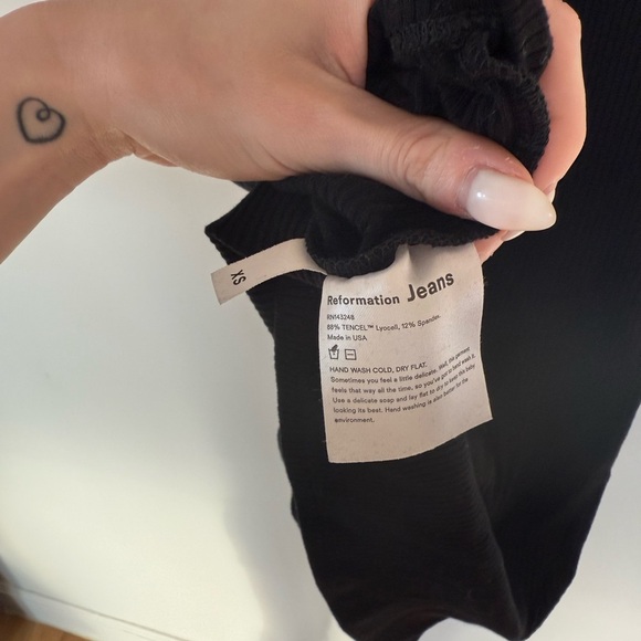 Reformation Black Ribbed mini dress - Picture 5 of 5